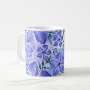 Mug Fleurs de Pervenche Bleu Violet Fleurs de Vinca