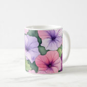 Mug Fleurs de pétunia aquarelle (Devant droit)
