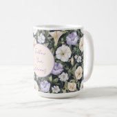 Mug Fleurs de pétunia crème lavande violette (Devant droit)