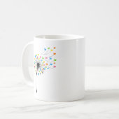 Mug Fleurs de pissenlit d'oiseaux colorés volants (Devant gauche)
