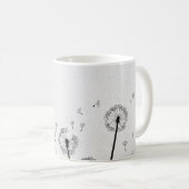 Mug Fleurs de pissenlits aigrettes spores gris (Devant droit)