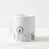 Mug Fleurs de pissenlits aigrettes spores gris (Devant gauche)