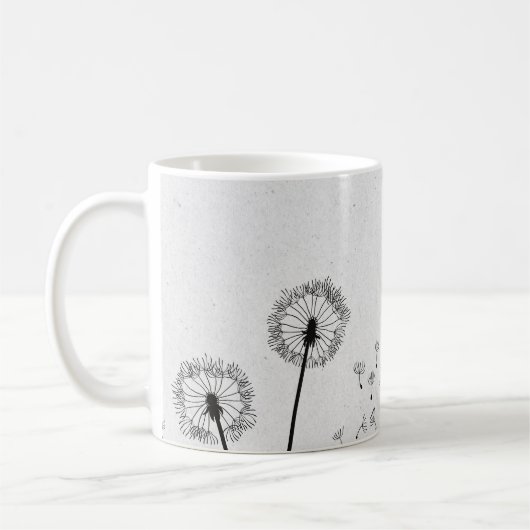 Mug Fleurs de pissenlits aigrettes spores gris (Gauche)