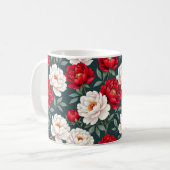 Mug Fleurs de pivoine rouges et blanches  (Devant gauche)