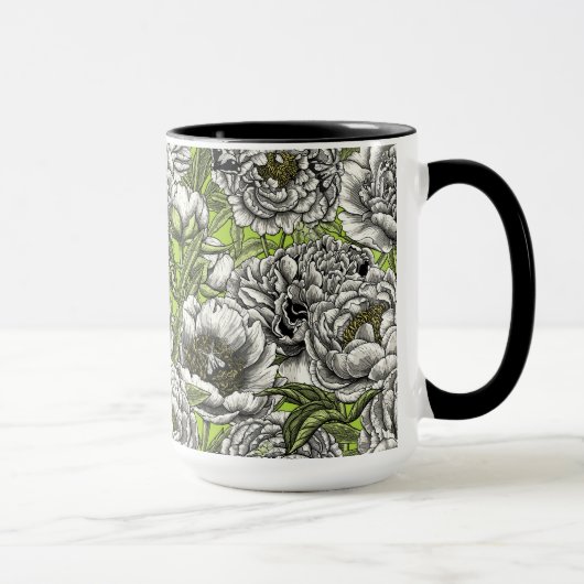 Mug Fleurs de pivoines blanches et moisissures (Droite)