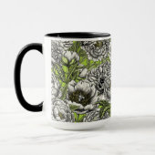 Mug Fleurs de pivoines blanches et moisissures (Gauche)
