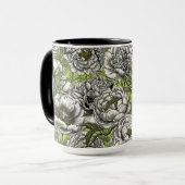 Mug Fleurs de pivoines blanches et moisissures (Devant gauche)