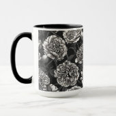 Mug Fleurs de pivoines blanches sur gris foncé (Gauche)