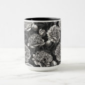 Mug Fleurs de pivoines blanches sur gris foncé (Centre)