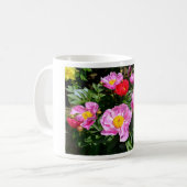 Mug Fleurs de pivoines chinoises pourpres Carte postal (Devant gauche)