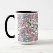 Mug Fleurs de pivoines et oiseaux (Gauche)