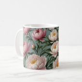 Mug Fleurs de pivoines roses et blanches (Devant gauche)