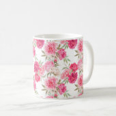 Mug Fleurs de pivoines roses sans couture motif (Devant droit)