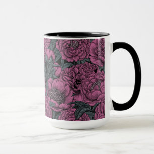 Mug Fleurs de pivoines violettes