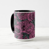 Mug Fleurs de pivoines violettes (Devant gauche)