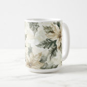 Mug Fleurs de Poinsettia crème (Devant droit)