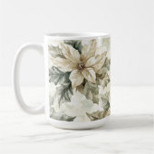 Mug Fleurs de Poinsettia crème (Gauche)