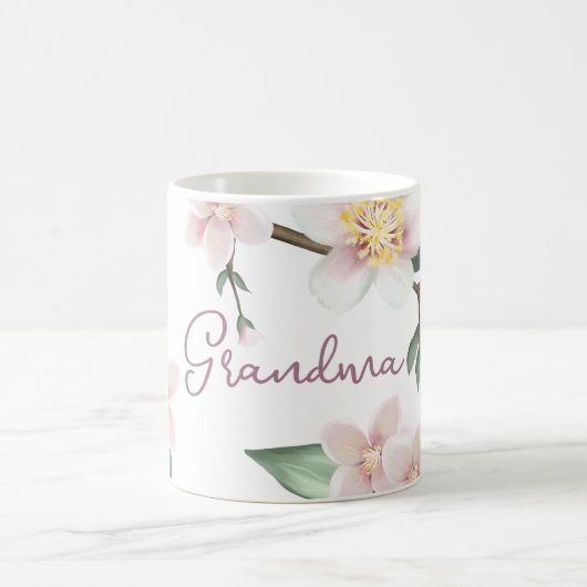 Mug Fleurs de pommier à l'aquarelle Grand-mère (Centre)