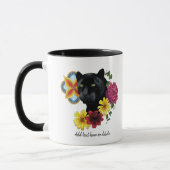 Mug Fleurs de Portrait Jaguar Noir (Gauche)