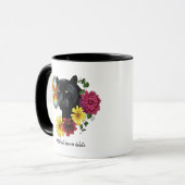 Mug Fleurs de Portrait Jaguar Noir (Devant gauche)