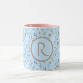 Mug Fleurs de prairie Bleu Monogramme (Centre)