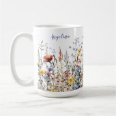 Mug Fleurs de prairie d'aquarelle fleur sauvage (Gauche)