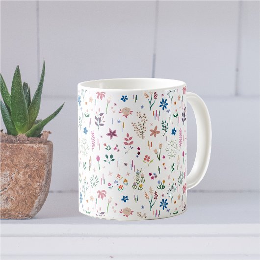 Mug Fleurs de prairie Modèle Floral moderne
