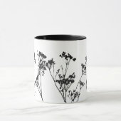 Mug Fleurs de prairie noir blanc moderne (Centre)