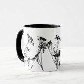 Mug Fleurs de prairie noir blanc moderne (Devant gauche)