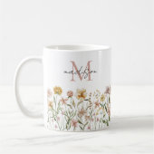 Mug Fleurs de prairie sauvage aquarelle monogrammée (Gauche)