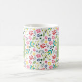 Mug Fleurs de printemps bohème colorées Monogramme ver (Centre)