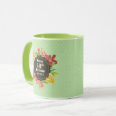 Mug Fleurs de printemps brillantes et vibrantes Wreath (Devant gauche)