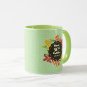 Mug Fleurs de printemps brillantes et vibrantes Wreath (Devant droit)
