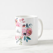 Mug Fleurs de printemps de couleur d'aquarelle Monogra (Devant droit)