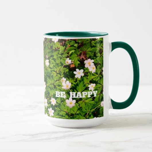Mug Fleurs de printemps en anémone en bois blanc Soyez (Droite)