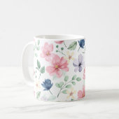 Mug Fleurs de printemps et Motif Feuille (Devant gauche)