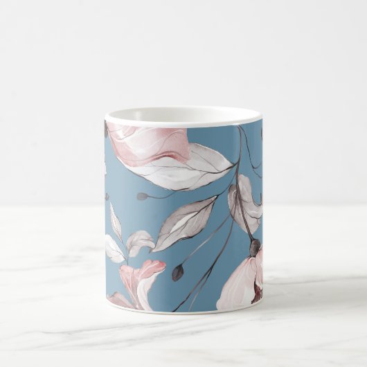 Mug Fleurs de printemps, feuille, design transparent (Centre)