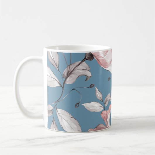 Mug Fleurs de printemps, feuille, design transparent (Gauche)