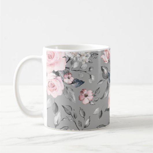 Mug Fleurs de printemps Feuille main tiré (Gauche)