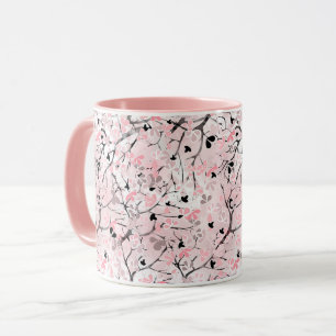 Mug Fleurs de printemps fleuris feuilles branches pin