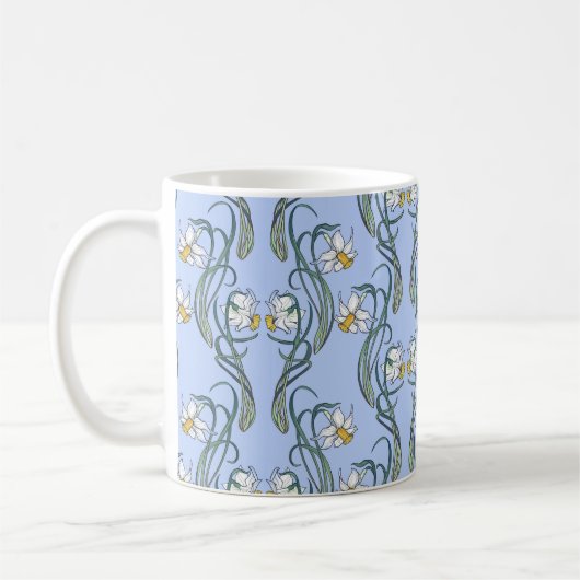 Mug Fleurs de printemps. Fleurs de jonquille entrelacé (Gauche)
