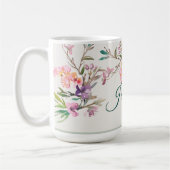 Mug Fleurs de printemps personnalisées en aquarelle bo (Gauche)