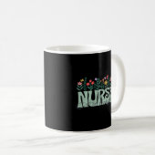 Mug Fleurs De Printemps Pour Infirmière En Charge Dist (Devant droit)
