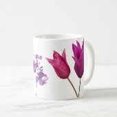 Mug Fleurs de printemps pourpres personnalisables Nom (Devant droit)