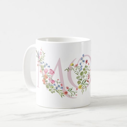 Mug Fleurs de printemps Pretty Rose MOM Fête des Mères (Devant gauche)