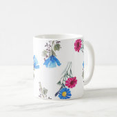 Mug Fleurs de printemps rose Aquarelle Botanique (Devant droit)