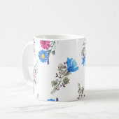 Mug Fleurs de printemps rose Aquarelle Botanique (Devant gauche)