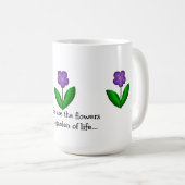 Mug Fleurs de printemps violettes avec message d'amiti (Devant droit)