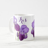 Mug Fleurs de printemps violettes personnalisables Iri (Devant gauche)