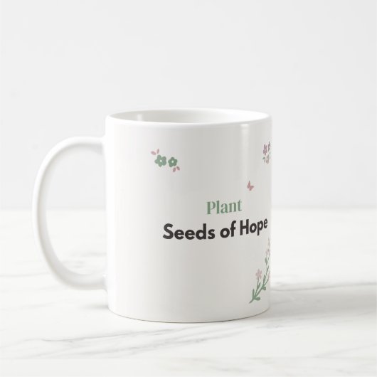 Mug Fleurs de professeur semer des graines d'espoir (Gauche)